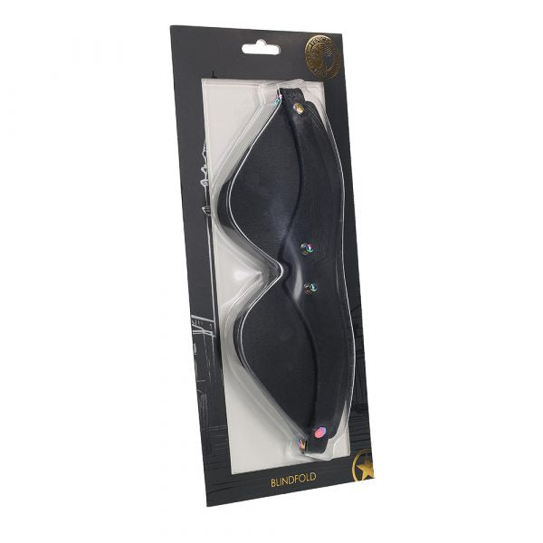 Blindfold from the Shots Ouch! Venice Collection featuring iridescent hardware and soft PU leather