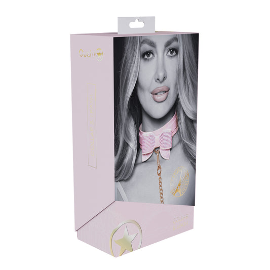 Shots Paris Collection Collar w/ Leash Pink