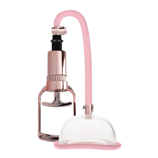 Shots Pumped Pussy Pump with acrylic cylinder, hand pump, and hose – vulva suction toy for arousal enhancement