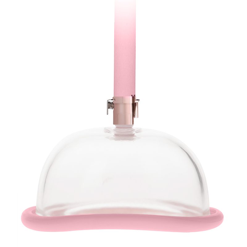 Shots Pumped Pussy Pump with acrylic cylinder, hand pump, and hose – vulva suction toy for arousal enhancement