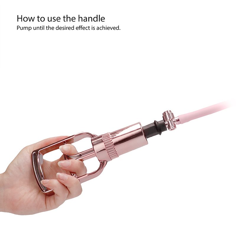 Shots Pumped Pussy Pump with acrylic cylinder, hand pump, and hose – vulva suction toy for arousal enhancement
