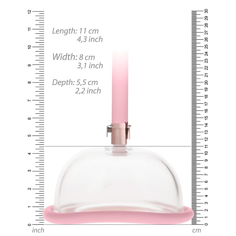 Shots Pumped Pussy Pump with acrylic cylinder, hand pump, and hose – vulva suction toy for arousal enhancement