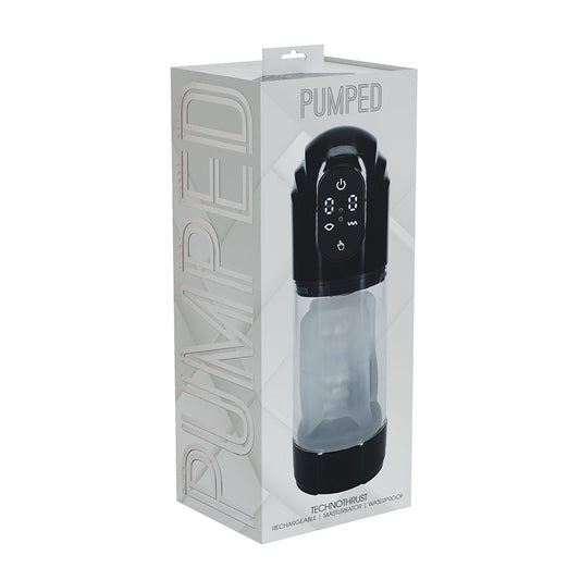 Shots Techno Thrust Automatic Masturbator Pump – Suction-powered penis enlarger and stroker with smooth sleeve