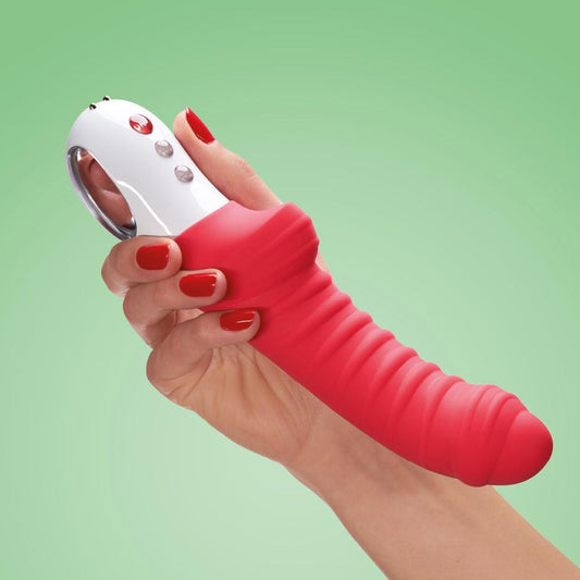 Fun Factory Tiger G5 Vibrator – powerful curved silicone vibrator with ridged shaft and ergonomic loop handle