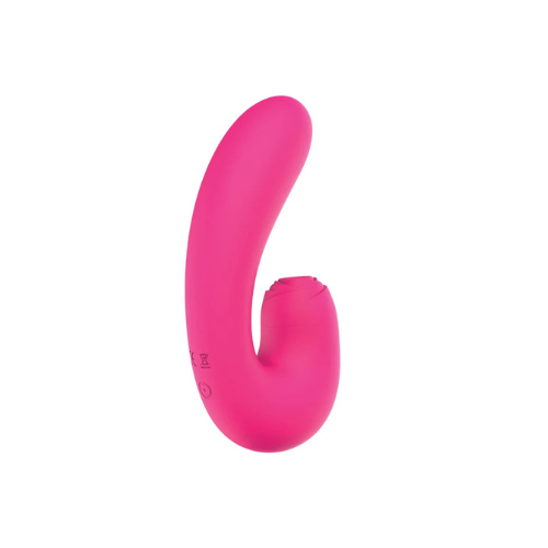 Nasstoys Blaze Suction Thumper Vibe – rabbit-style vibrator with clitoral suction and internal thumping stimulation, made of pink body-safe silicone.
