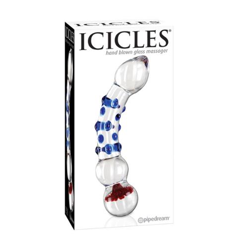 Pipedream Icicles No. 18 hand-blown glass massager clear