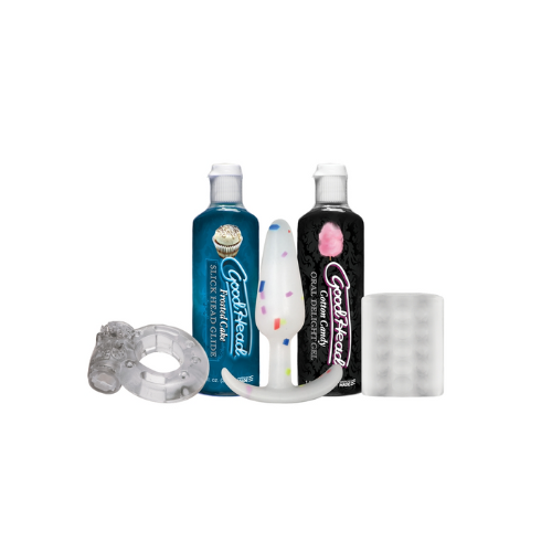 GoodHead Party Pack with stroker, plug, and flavored gels