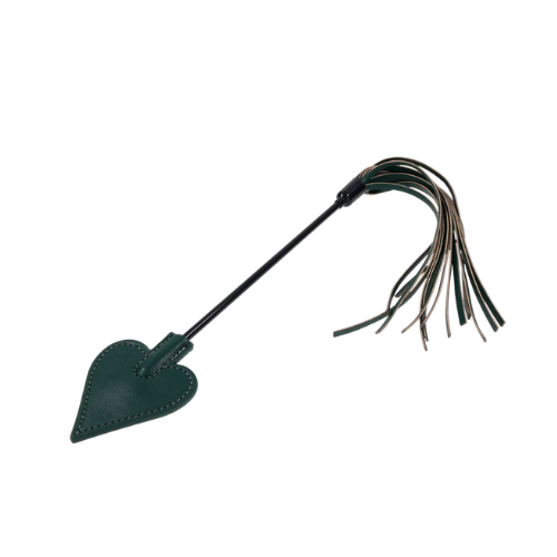 Sportsheets Indica dual impact crop in emerald green with gold accents