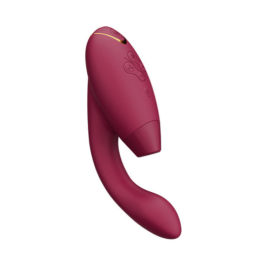 Womanizer Duo 2 dual stimulator – ergonomic rabbit-style vibrator with clitoral suction and curved G-spot arm, in premium silicone finish