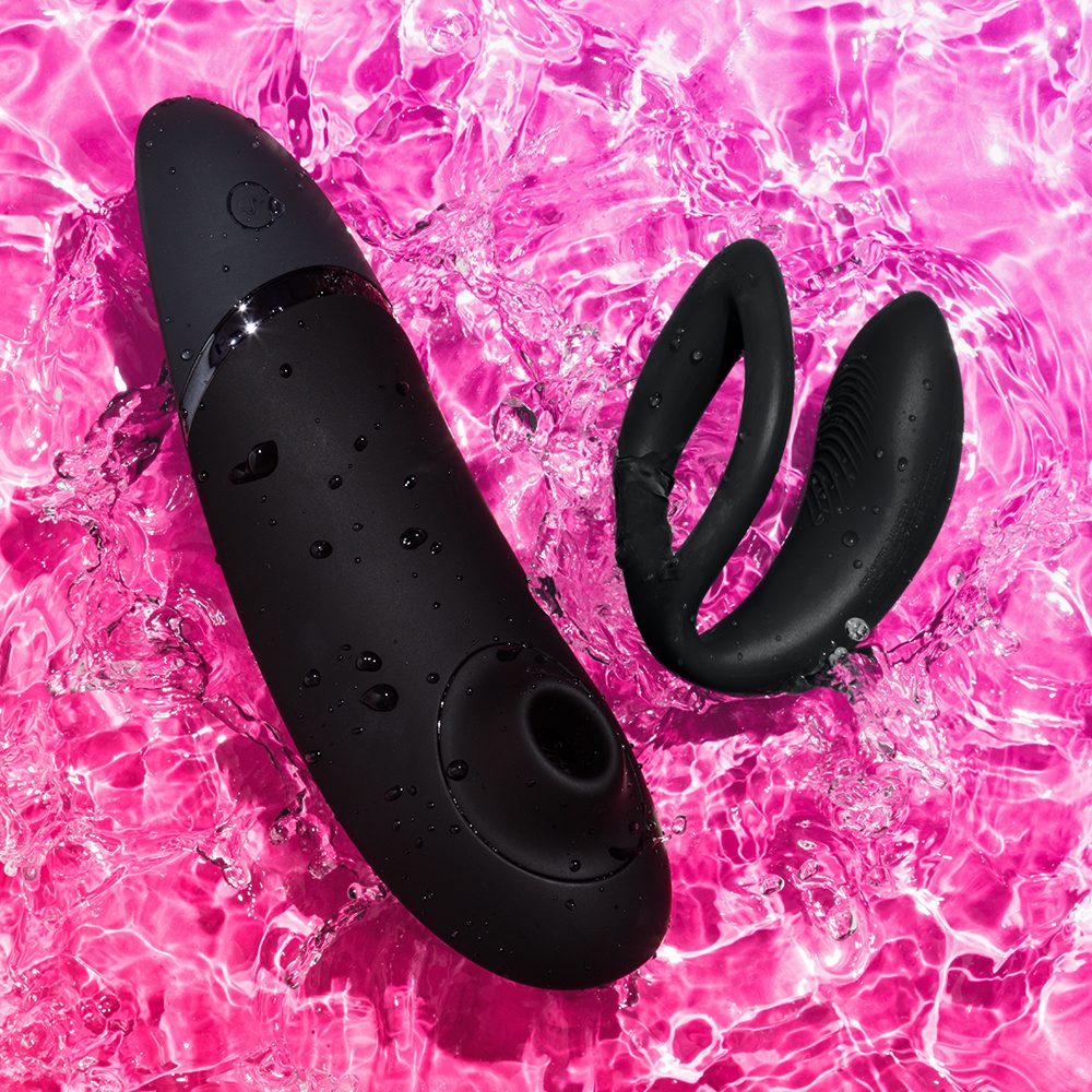 Womanizer Lust & Luxury Collection box with We-Vibe Sync O and Womanizer Next vibrators