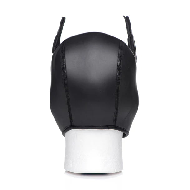 Spike Neoprene Puppy Hood with adjustable muzzle and bendable ears, designed for puppy play and BDSM roleplay