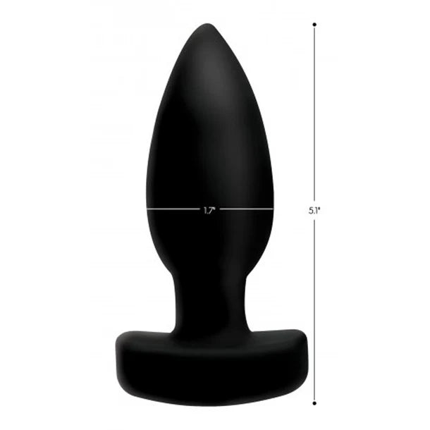 Ass Thumpers The Taper 10X Smooth Vibrating Plug – Black silicone anal plug with remote control, tapered design, and 10 vibration modes.