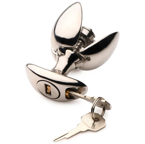 Master Series Ass Vault Locking Ass Expander – Stainless steel locking butt plug with expanding petals