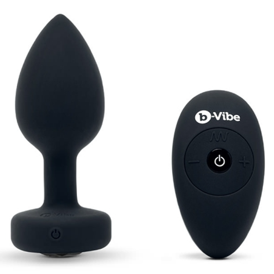 b-Vibe Vibrating Jewel Plug – Medium/Large anal plug with jewel base and remote control