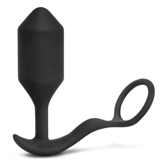 b-Vibe Vibrating Snug & Tug XL with large weighted plug and ring