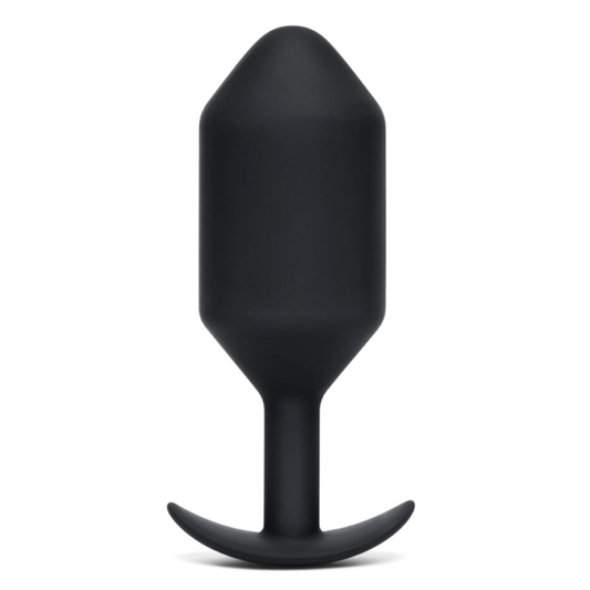 b-Vibe Snug Plug 7 – Extra-large weighted butt plug with torpedo shape and soft ridges for advanced anal fullness
