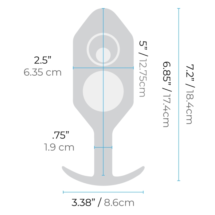 b-Vibe Snug Plug 7 – Extra-large weighted butt plug with torpedo shape and soft ridges for advanced anal fullness