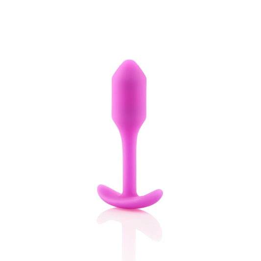 b-Vibe Snug Plug 1 – beginner-friendly silicone weighted butt plug with slim neck and soft handle