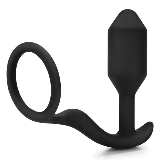 Weighted butt plug and penis ring combo side view