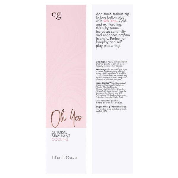 CG Oh Yes Cooling Clitoral Stimulant – 1oz / 30mL