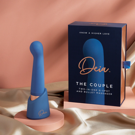 Deia Couple – Elegant Dual-Ended Massager with Charging Stand for Internal & External Use
