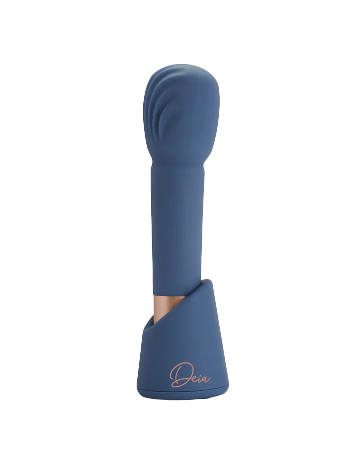 Deia Wand Massager with dual-density silicone head and sleek design