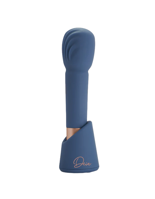 Deia Wand Massager with dual-density silicone head and sleek design