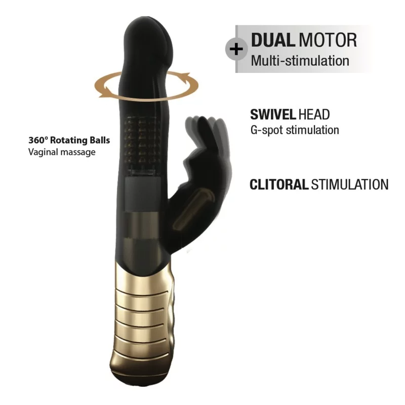 Dorcel Baby Rabbit 2.0 Stimulator in magenta silicone, angled to show bunny ears and curved shaft