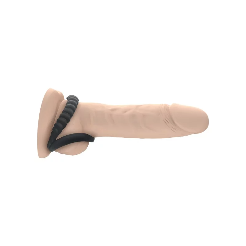 Dorcel Dual Ring – Dual cock ring for penis and testicle stimulation, stretchy ribbed silicone