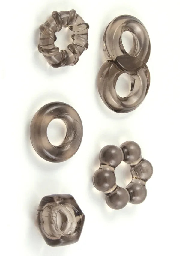 Nasstoys Enhancer Five-Piece Cock Ring Set Black