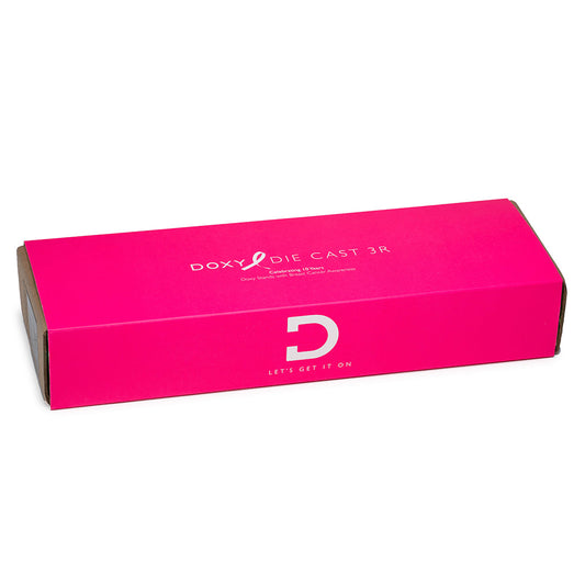 DOXY Die Cast 3R – Hot Pink Breast Cancer Awareness Edition compact rechargeable wand vibrator