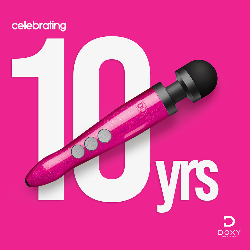 DOXY Die Cast 3R – Hot Pink Breast Cancer Awareness Edition compact rechargeable wand vibrator
