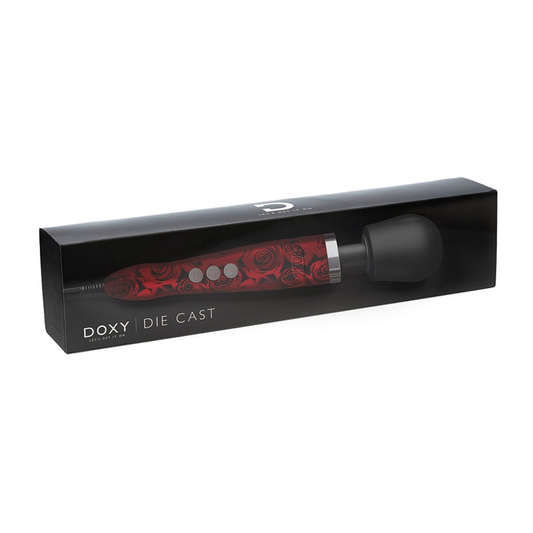 DOXY Die Cast Wand – Roses Edition luxury rose-pattern vibrator with floral finish