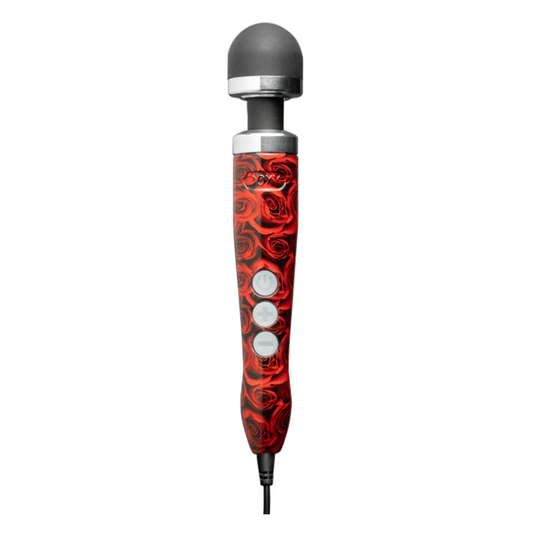 DOXY Die Cast 3 – Roses Edition compact rose-pattern plug-in wand vibrator