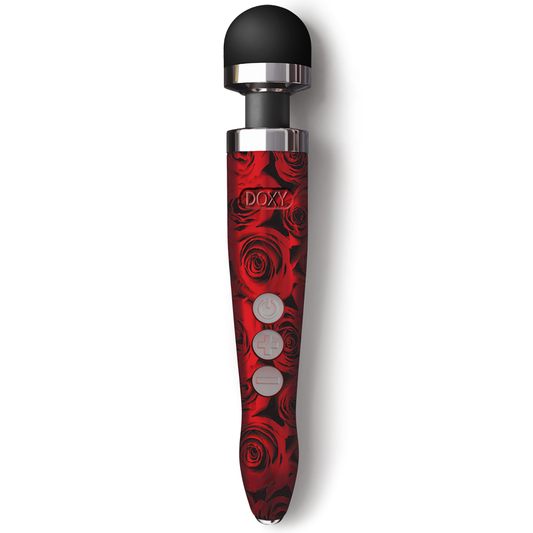 DOXY Die Cast 3R – Roses Edition compact rose-print rechargeable wand vibrator