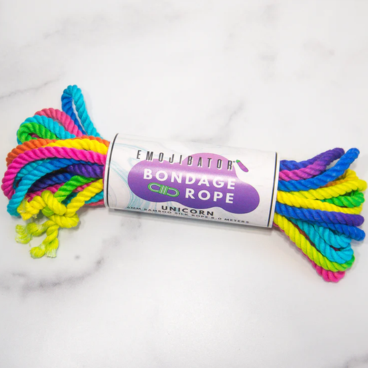 Emojibator Unicorn Rainbow Bondage Rope – 8m Bamboo Silk Rope