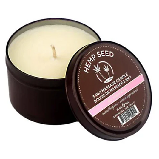 Zen Berry Rose 3-in-1 hemp massage candle in glass jar