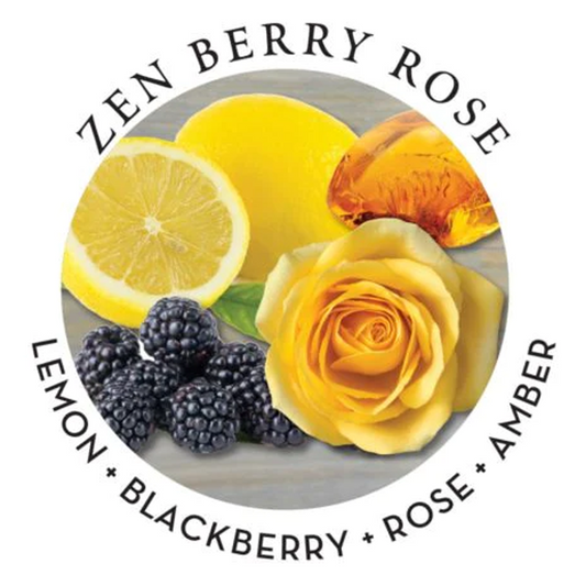 Zen Berry Rose 3-in-1 hemp massage candle in glass jar