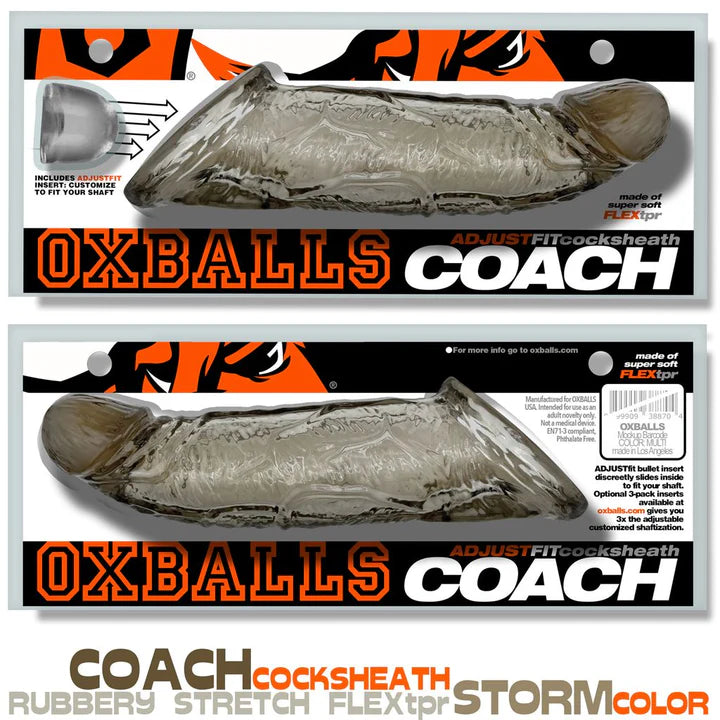 OXBALLS Coach Cocksheath Storm silicone sheath with adjustable fit and contoured design