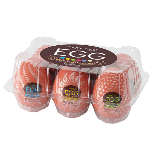 TENGA Hard Boiled Egg II 6-Pack Disposable Male Masturbators with Assorted Textures