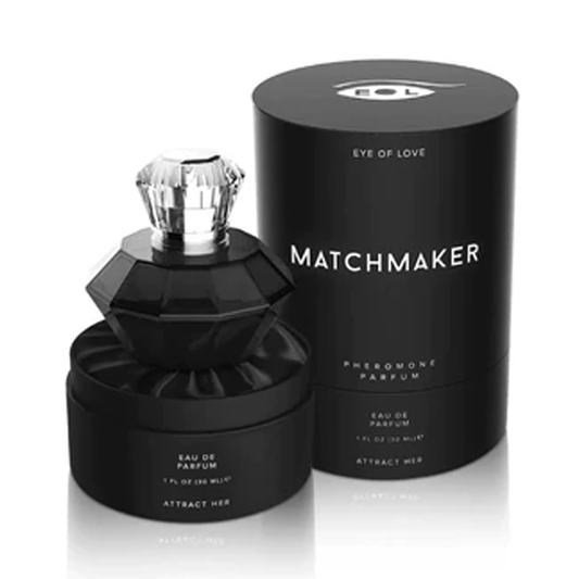 Eye Of Love MatchMaker Black Diamond Pheromone Parfum bottle – sleek 30ml fragrance for men to attract her, elegant black packaging