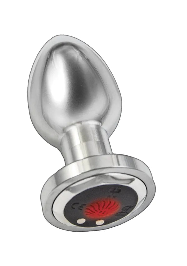 NassToys Ass-Sation Remote Vibrating Metal Plug - Silver