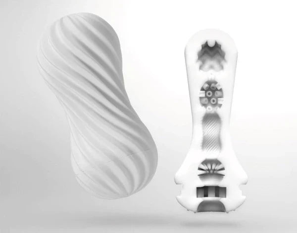 TENGA FLEX Male Masturbator with spiral ribbed sleeve and suction control – reusable and easy to clean