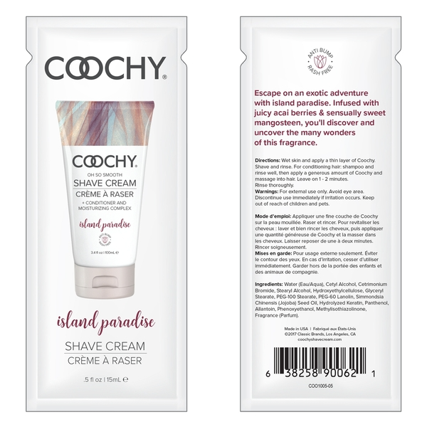 Coochy Shave Cream Island Paradise – 0.5 oz (Travel Size)
