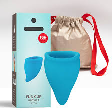 un Factory Fun Cup Explore Kit with two menstrual cups and black antimicrobial storage pouch
