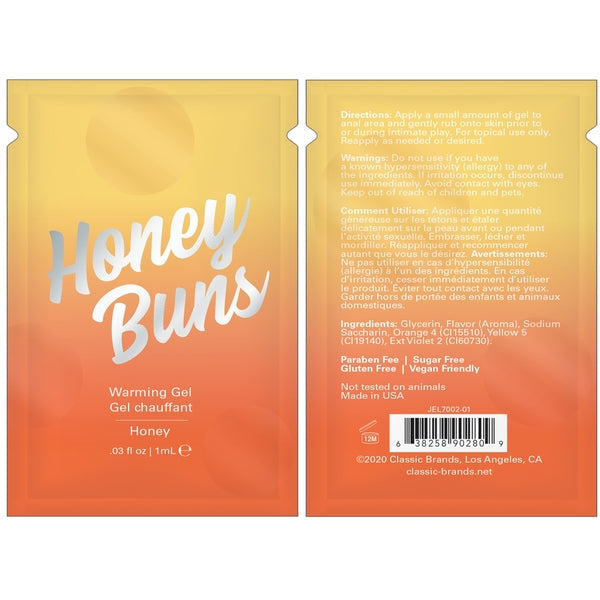 Jelique Honey Buns Warming Anal Gel – 1 mL Trial Size