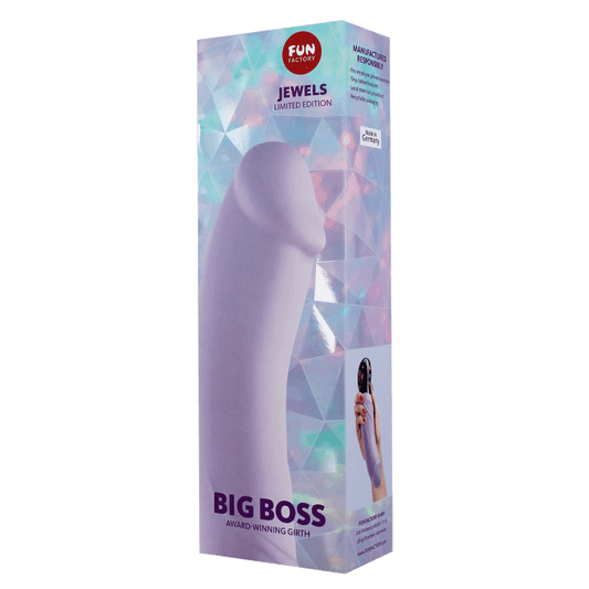 Fun Factory Big Boss Vibrator in Amethyst with looped handle and curved shaft