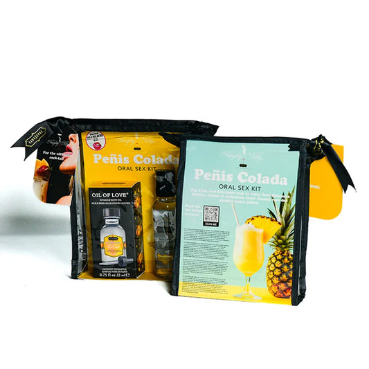Peñós Colada oral sex kit packaging with pineapple illustration on a white background