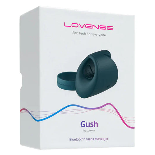 Lovense Gush Glans Massager front view with app