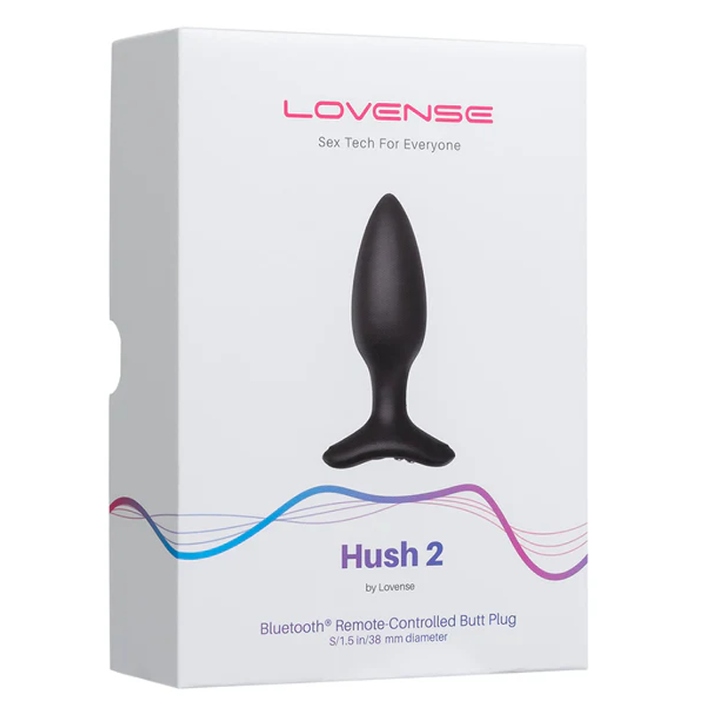 Lovense Hush 2 - 1.5" Bluetooth Vibrating Butt Plug - Black